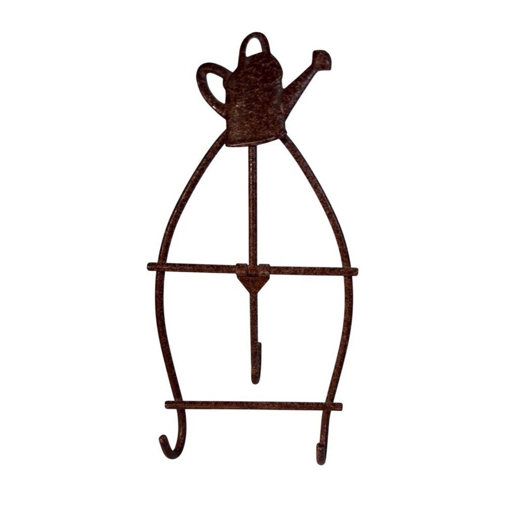 Rustic Metal Display Stand Watering Can 5.5” Tall Picture Recipe Holder 5" Tall